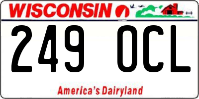 WI license plate 249OCL