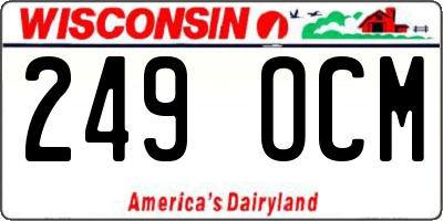 WI license plate 249OCM