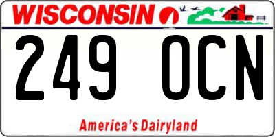 WI license plate 249OCN