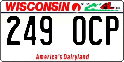 WI license plate 249OCP