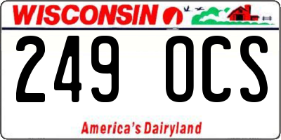 WI license plate 249OCS