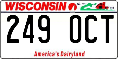 WI license plate 249OCT