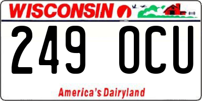 WI license plate 249OCU