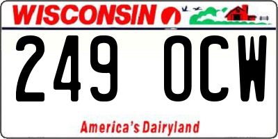 WI license plate 249OCW