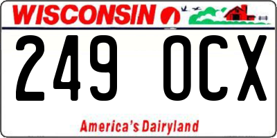 WI license plate 249OCX