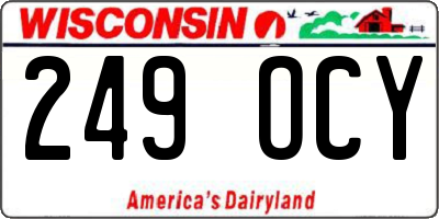 WI license plate 249OCY
