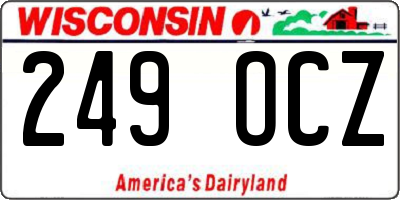 WI license plate 249OCZ