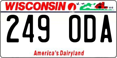 WI license plate 249ODA