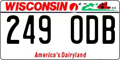 WI license plate 249ODB