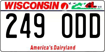 WI license plate 249ODD