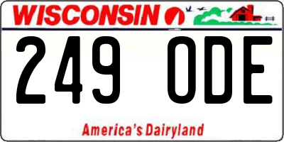 WI license plate 249ODE
