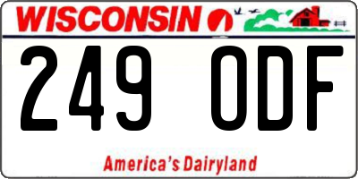 WI license plate 249ODF