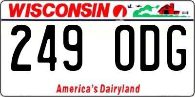 WI license plate 249ODG