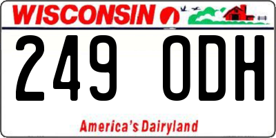WI license plate 249ODH