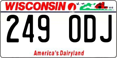 WI license plate 249ODJ