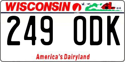 WI license plate 249ODK