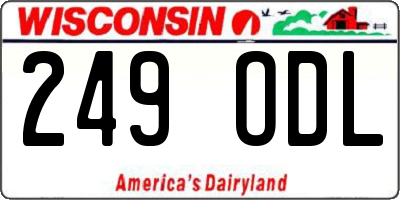 WI license plate 249ODL