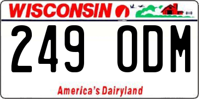 WI license plate 249ODM