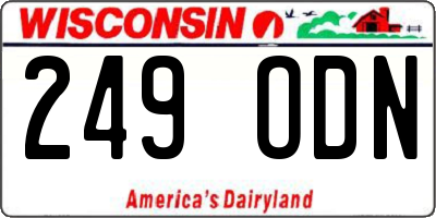 WI license plate 249ODN