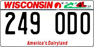 WI license plate 249ODO
