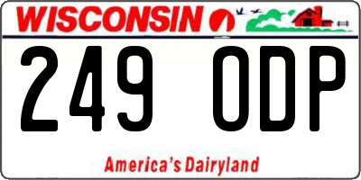 WI license plate 249ODP