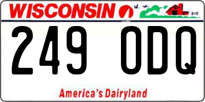 WI license plate 249ODQ