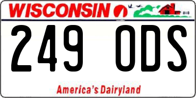 WI license plate 249ODS