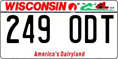 WI license plate 249ODT