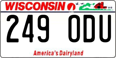 WI license plate 249ODU