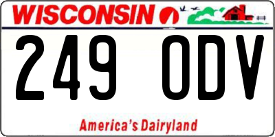 WI license plate 249ODV