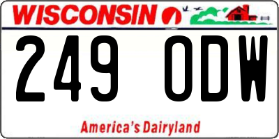WI license plate 249ODW