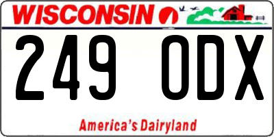 WI license plate 249ODX