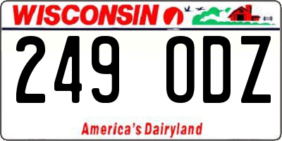 WI license plate 249ODZ