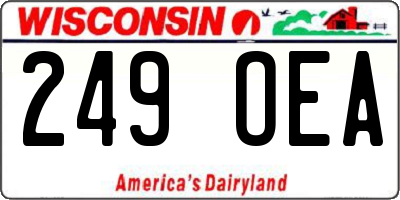 WI license plate 249OEA