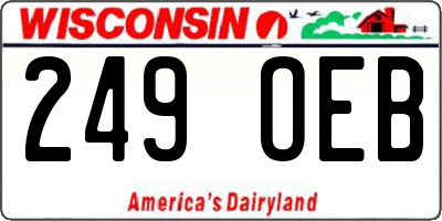 WI license plate 249OEB
