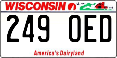 WI license plate 249OED
