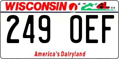 WI license plate 249OEF