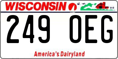 WI license plate 249OEG