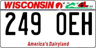 WI license plate 249OEH