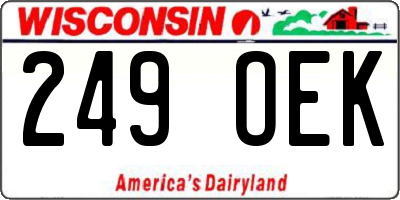 WI license plate 249OEK