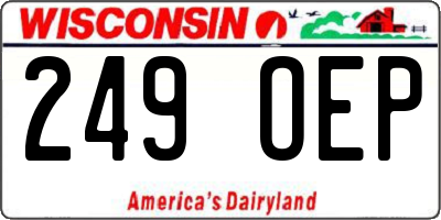 WI license plate 249OEP