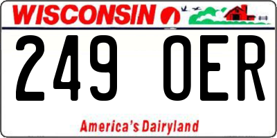 WI license plate 249OER