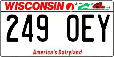WI license plate 249OEY