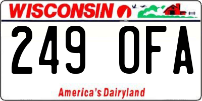 WI license plate 249OFA