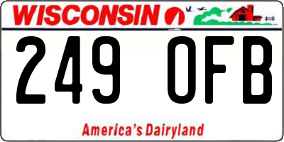 WI license plate 249OFB