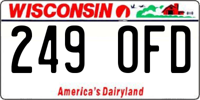 WI license plate 249OFD