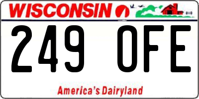 WI license plate 249OFE