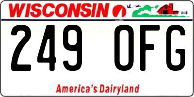 WI license plate 249OFG