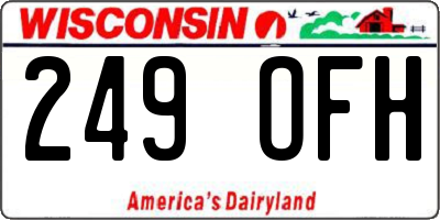 WI license plate 249OFH