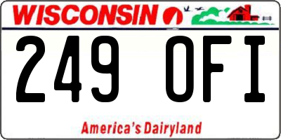 WI license plate 249OFI